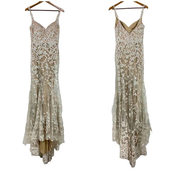 Mac Duggal NWT 67492 Long Spaghetti Strap Formal Dress Sequin Beaded Gown Size 6 - Picture 3 of 11